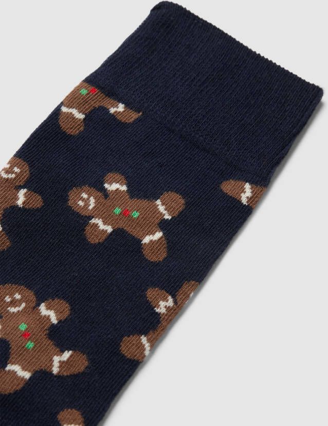 Happy Socks Sokken met all-over motief model 'SMU GINGER BREAD'