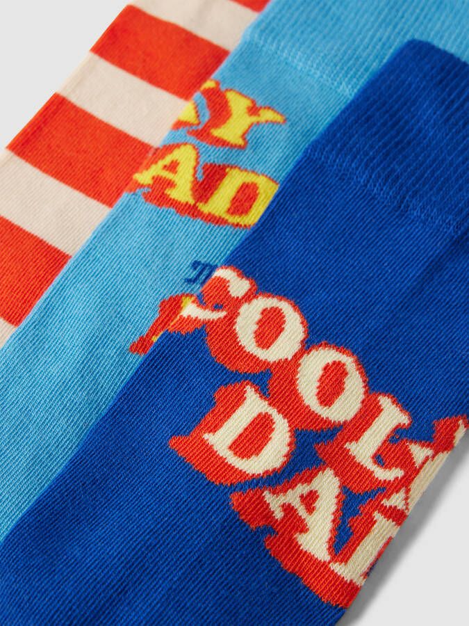 Happy Socks Sokken met labelprint in een set van 3 paar model 'Father Of The Year' - Foto 2