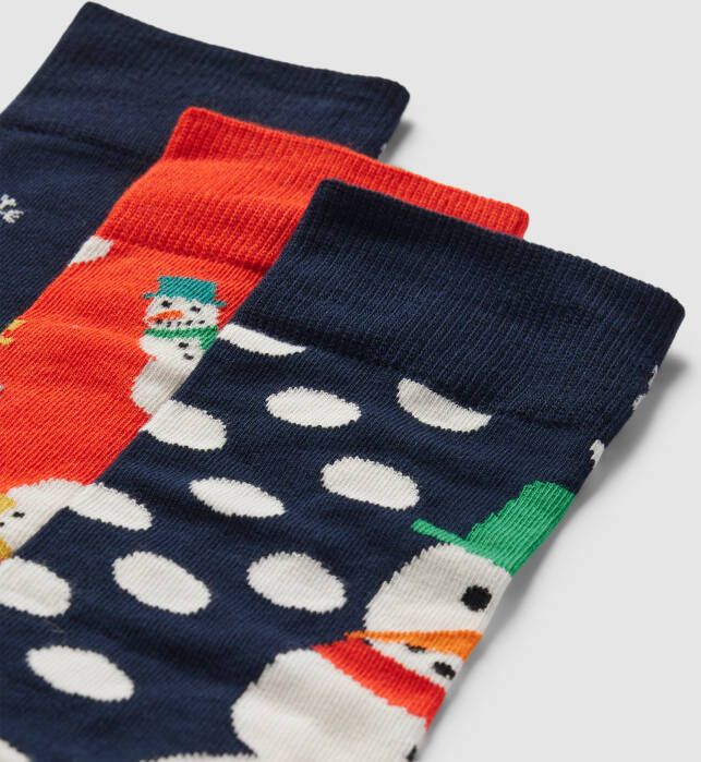 Happy Socks Sokken met motiefprint in een set van 3 paar model 'Snowman' - Foto 2