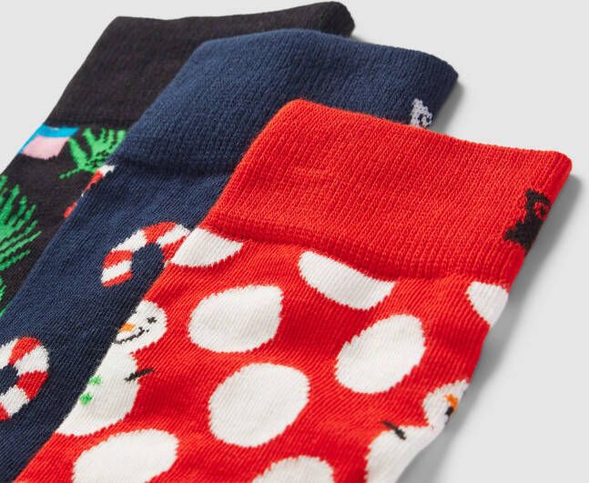 Happy Socks Sokken met motiefprint in een set van 3 paar model 'X-Mas Stocking' - Foto 2