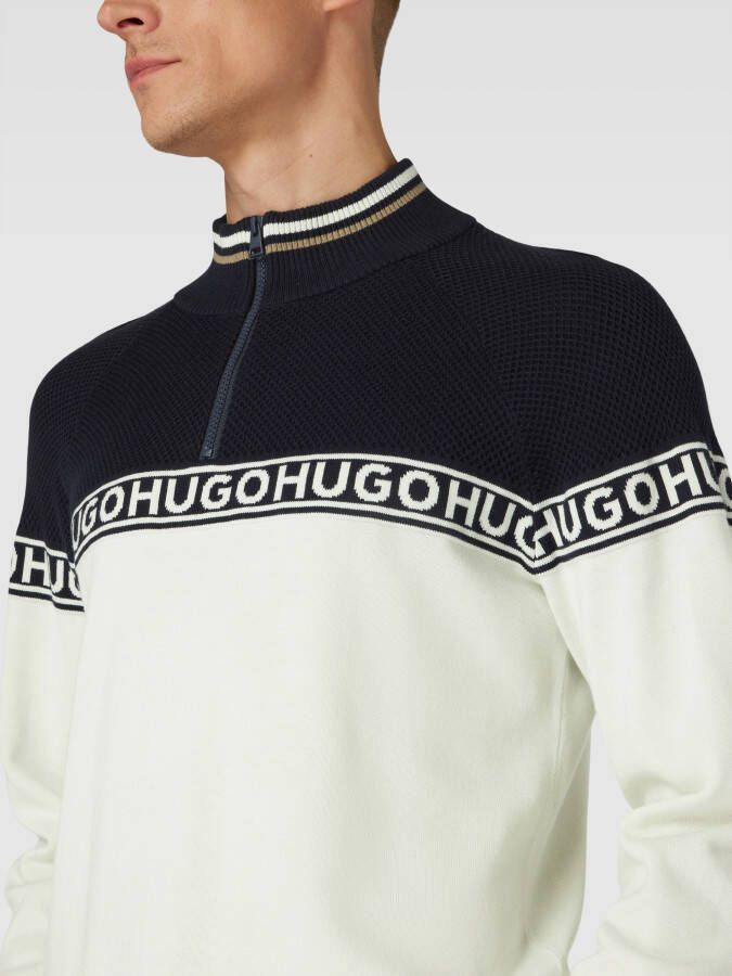 HUGO Gebreide pullover in colour-blocking-design model 'Saikol'