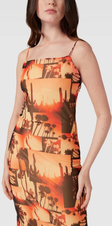 HUGO Midi-jurk met all-over motief model 'Nalinda'