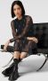 Hugo Boss Stretch-Mesh Jurk met Eigentijdse Print Black Dames - Thumbnail 2