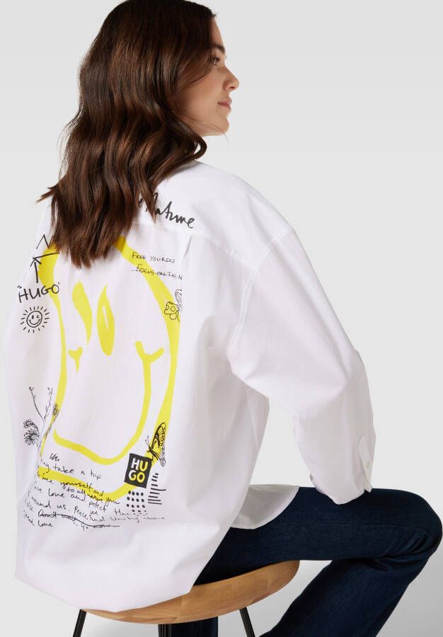 HUGO Overhemdblouse met labelprint model 'Ennia'