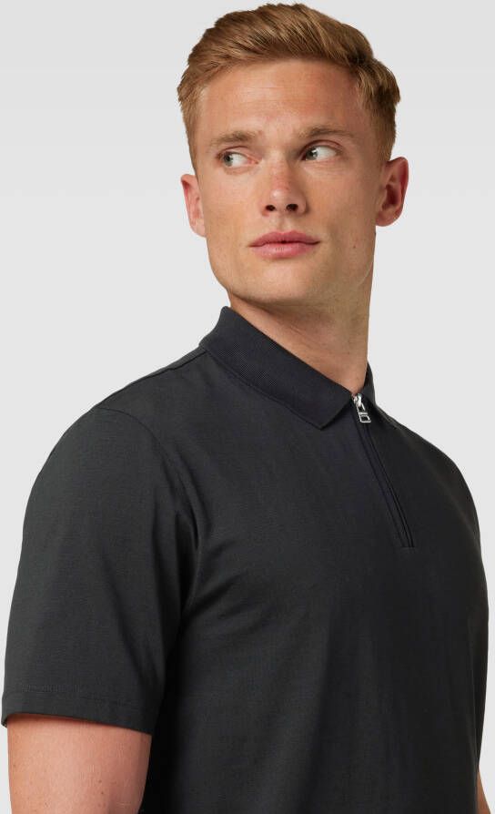 Hugo Boss Polo T-shirt van katoenmix met ritssluiting Black Heren - Foto 2