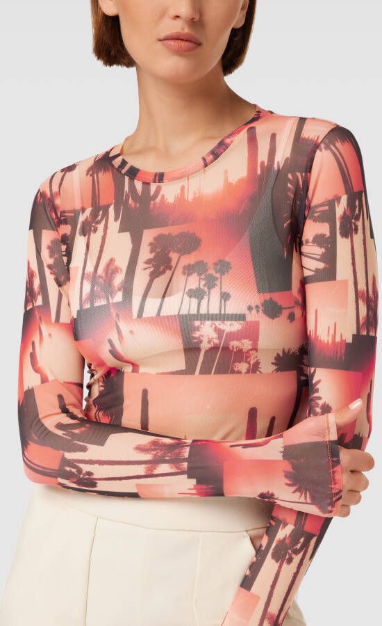 HUGO Shirt met lange mouwen en all-over motief model 'Diralina' - Foto 2