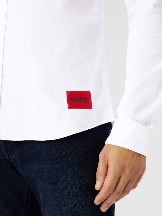 HUGO Slim fit zakelijk overhemd met sportmanchetten