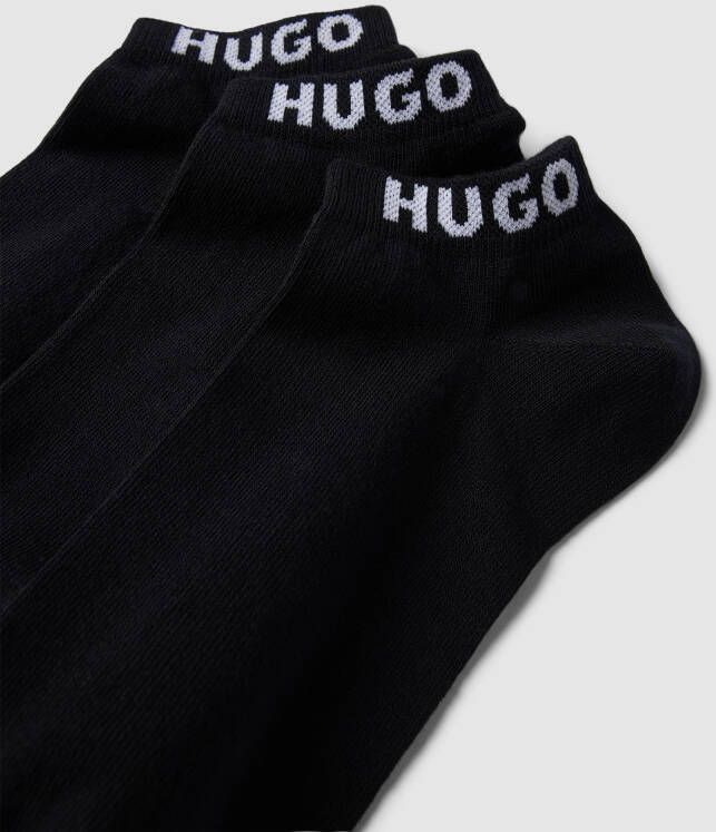 HUGO Sneakersokken met labelprint in een set van 3 paar - Foto 2