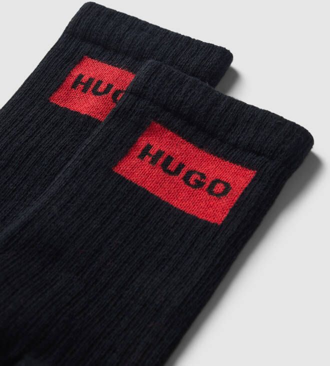 HUGO Sokken met labelstitching in een set van 2 paar