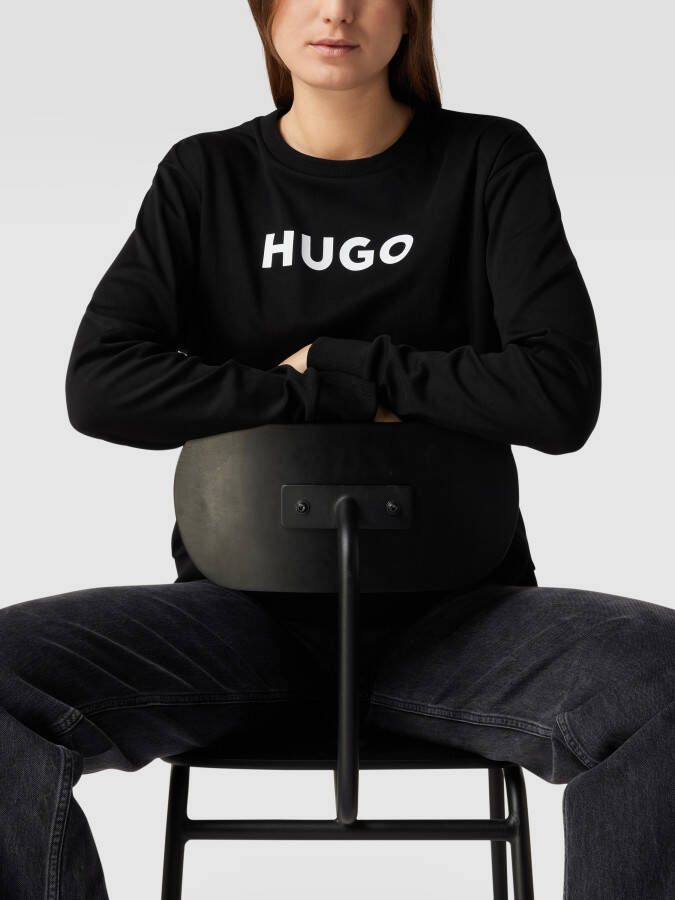 HUGO Sweatshirt met labelopschrift - Foto 2