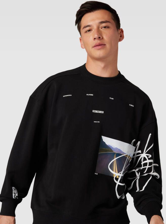HUGO Sweatshirt met motiefprint model 'Deral' - Foto 2