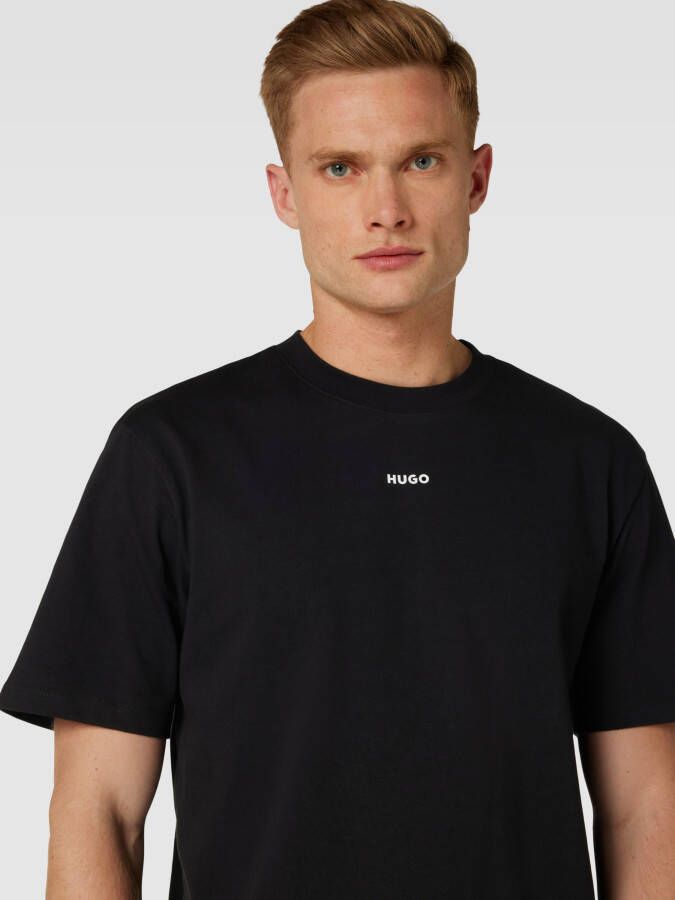 HUGO T-shirt met labelprint model 'Dapolino'
