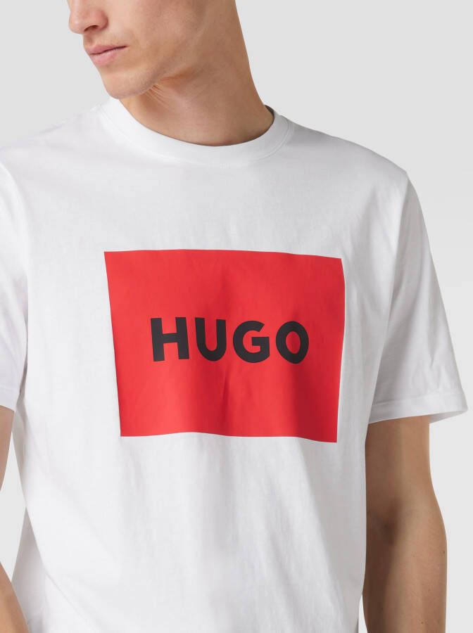 HUGO T-shirt met labelprint model 'Dulive'