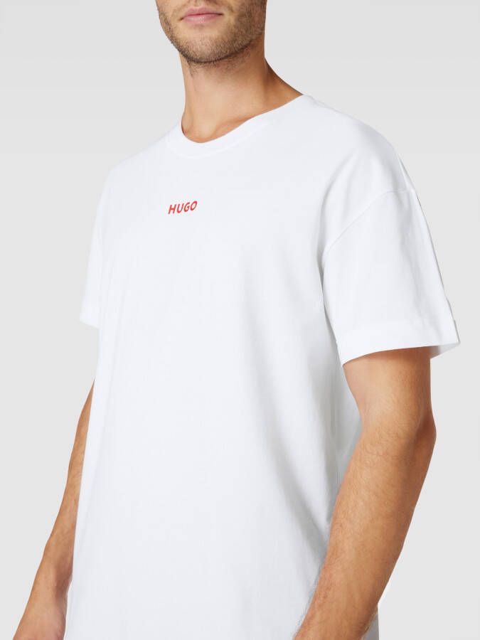 HUGO T-shirt met labelprint model 'Linked'