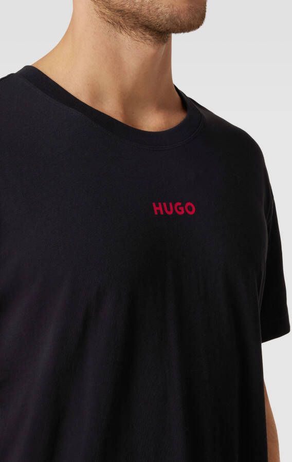 HUGO T-shirt met labelprint model 'Linked'