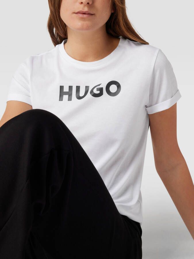 HUGO T-shirt met labelprint model 'The Tee'