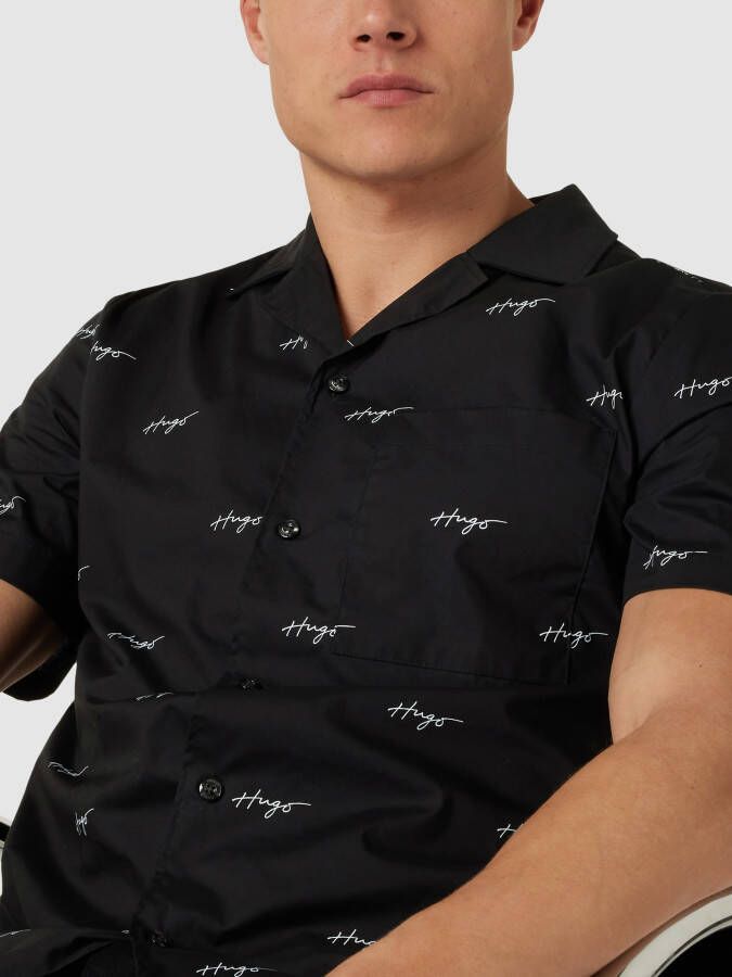 HUGO Vrijetijdsoverhemd met all-over motief model 'Ellino'