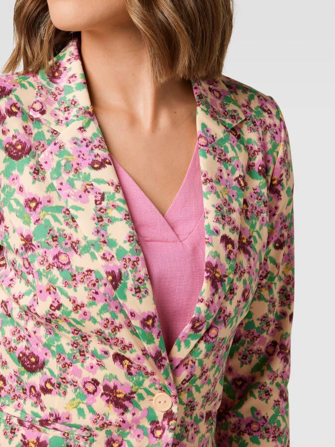 ICHI getailleerde gebloemde blazer IHKATE multi roze groen - Foto 5