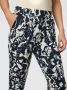 ICHI cropped straight fit pantalon IHKATE met all over print donkerblauw wit - Thumbnail 4