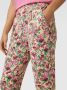 ICHI gebloemde cropped straight fit pantalon IHKATE multi roze groen - Thumbnail 4