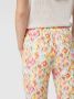 ICHI cropped slim fit pantalon IHKATE PRINT met all over print wit geel roze - Thumbnail 5