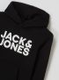 Jack & jones JUNIOR hoodie JJECORP met logo zwart Sweater Jongens Katoen Capuchon 128 - Thumbnail 5
