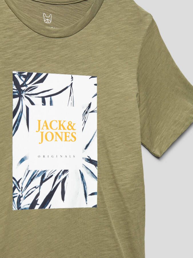 jack & jones T-shirt met labelprint model 'CRAYON'