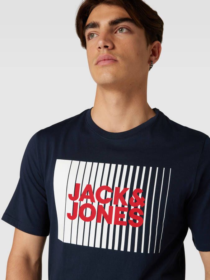 jack & jones T-shirt met labelprint model 'CORP'