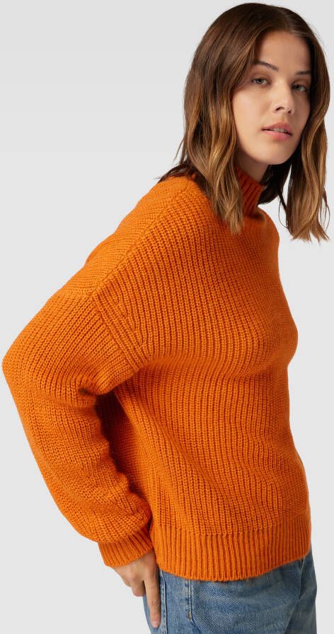Jake*s Casual Gebreide pullover met opstaande kraag en extra brede schouders