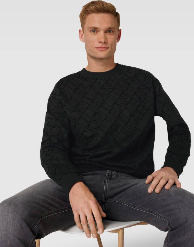 JOOP! JEANS Sweatshirt met all-over labelstitching model 'Cayetano'