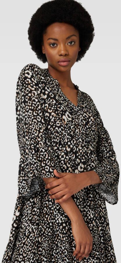 Kaffe Knielange jurk van viscose met all-over motief model 'Marita' - Foto 2