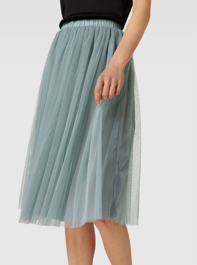Lace & Beads Knielange rok met plissévouwen - Foto 2