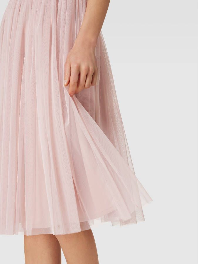 Lace & Beads Knielange rok met plissévouwen - Foto 2