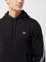 Lacoste Printed Bands Hooded Zip Sweatshirt Zwart Heren - Thumbnail 3