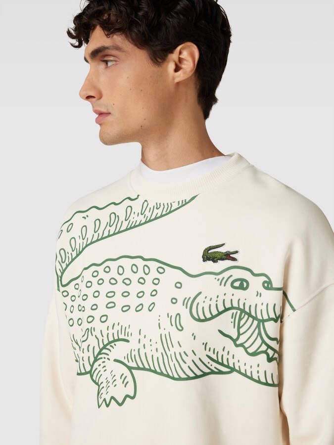 Lacoste Oversized sweatshirt met labelpatch