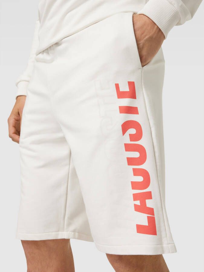 Lacoste Sweatshorts met elastische band met logo