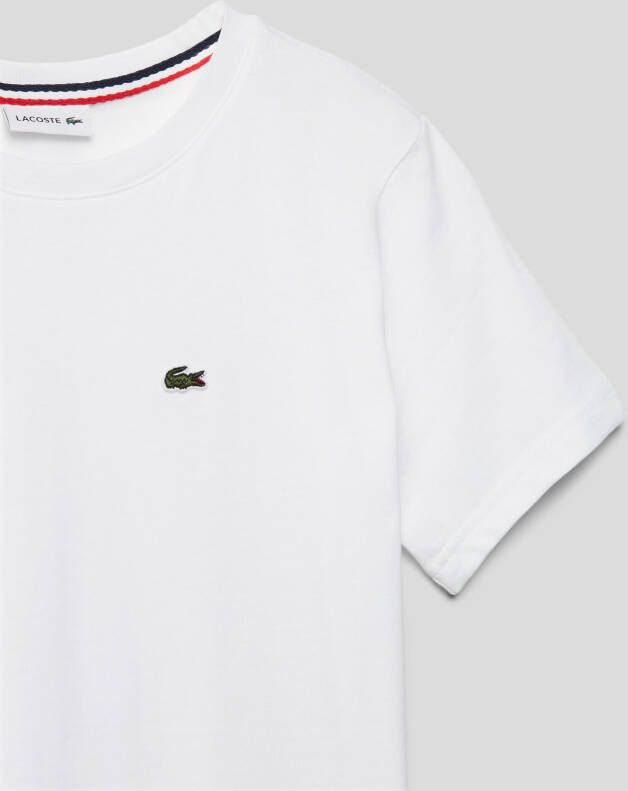 Lacoste T-shirt met logo 001 white Wit Jongens Katoen Ronde hals Logo 152