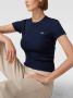 Lacoste Dames Katoenen T-Shirt Tf5538 Blauw Dames - Thumbnail 3
