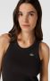 Lacoste Geribbelde top met logopatch Black Dames - Thumbnail 3