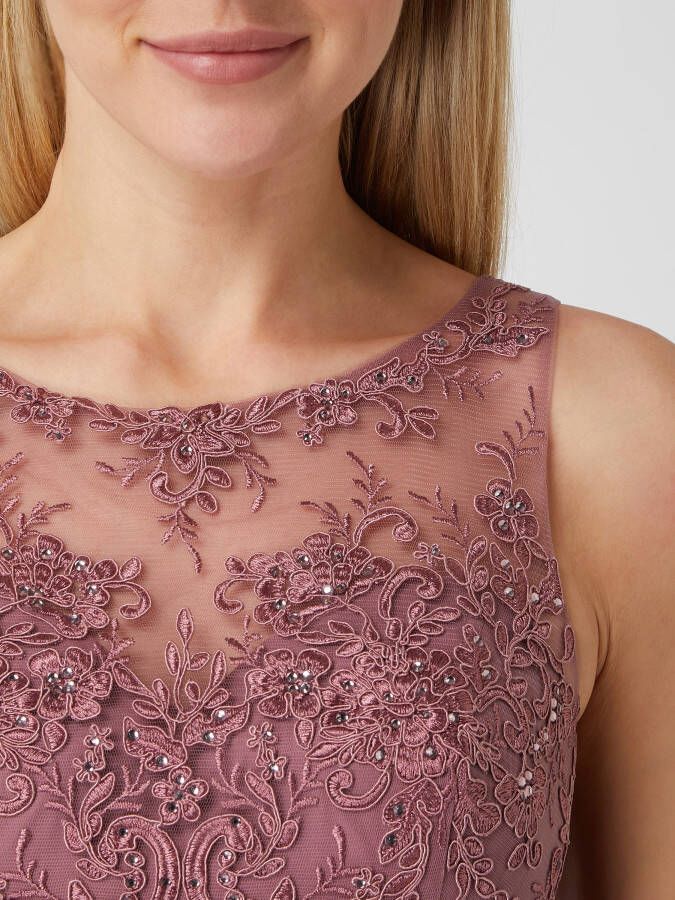 Laona Avondjurk van chiffon met ornamentele borduursels