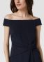 Ralph Lauren Blauwe Open-Schouder Crepe Jurk Blue Dames - Thumbnail 2