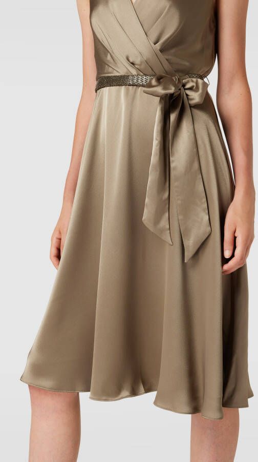 Lauren Ralph Lauren Knielange cocktailjurk met tailleriem - Foto 2