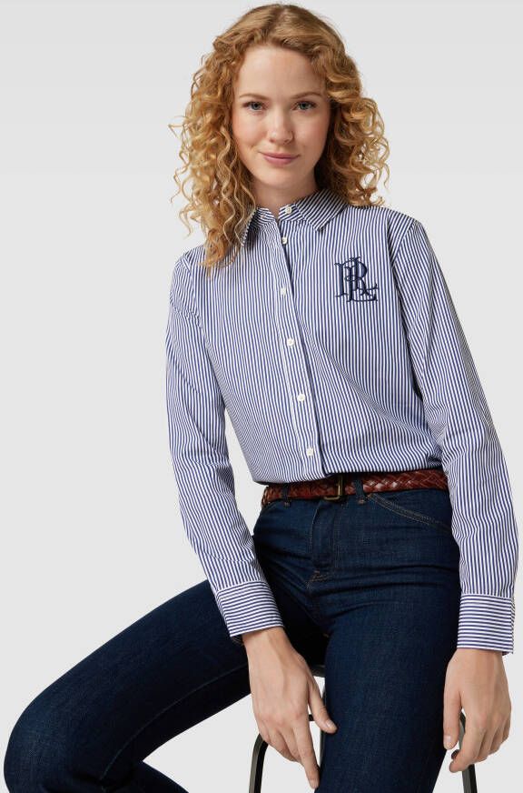 Lauren Ralph Lauren Overhemdblouse van katoen met labeldetail model 'JAMELKO' - Foto 6