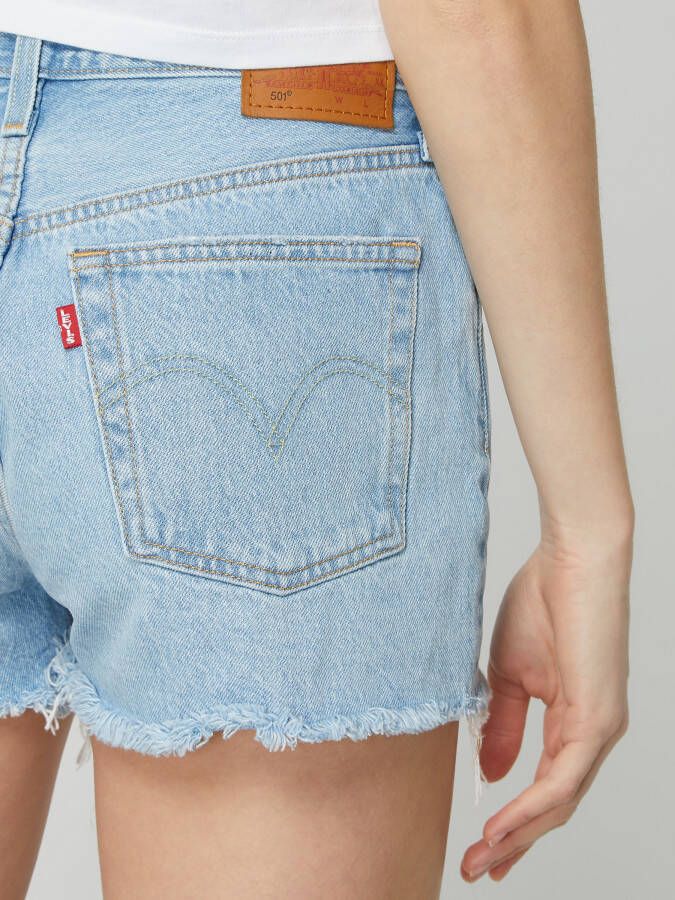 Levi's High rise jeansshort met labelpatch model '501'