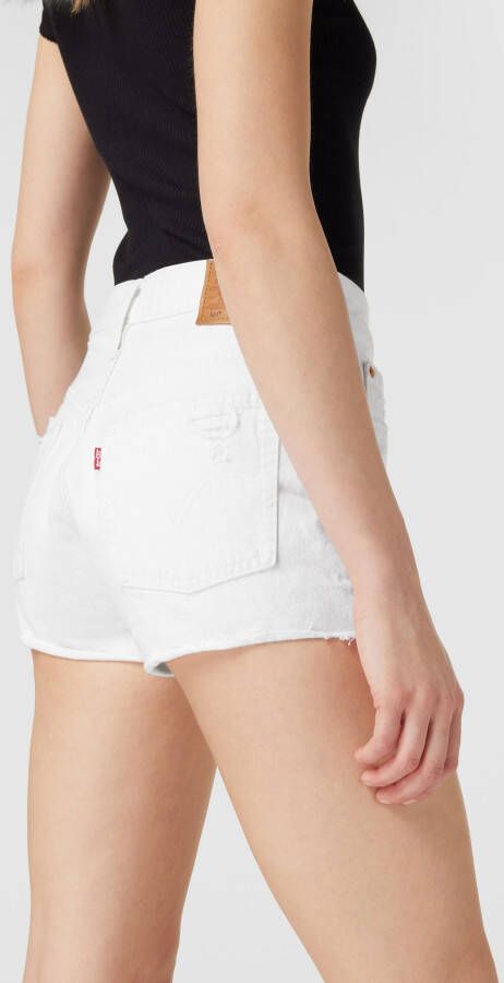 Levi's Korte high waist jeans met destryed-effecten