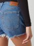 Levi's Blauwe Katoenen Jeans Broek Kort 501 5 Zakken Versleten Effect Logo Blue Dames - Thumbnail 9