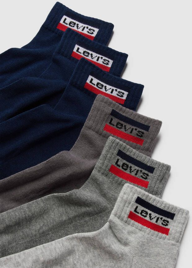 Levi's Sokken met labeldetail in een set van 6 stuks model 'MID CUT SPRTWR LOGO'
