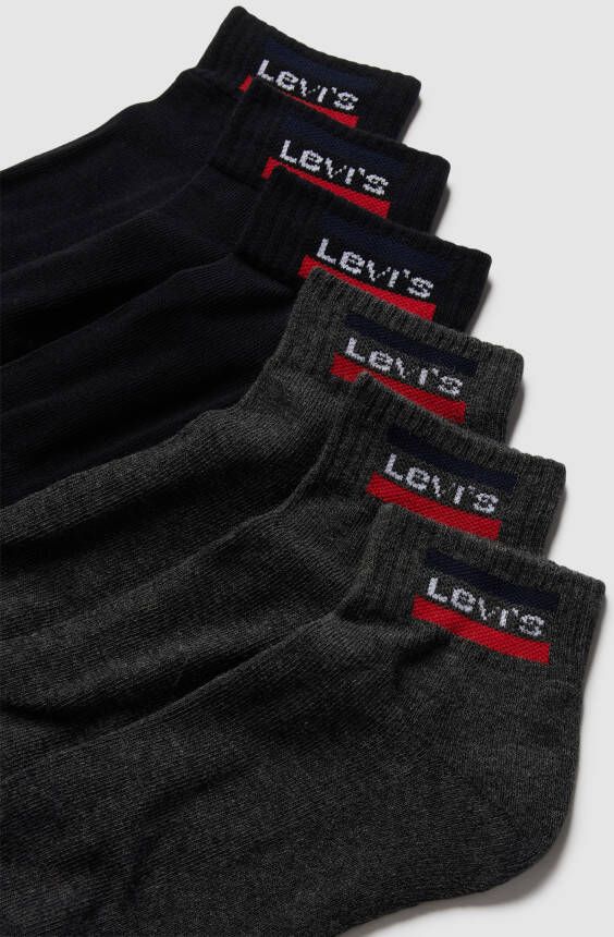 Levi's Sokken met labeldetail in een set van 6 stuks model 'MID CUT SPRTWR LOGO'