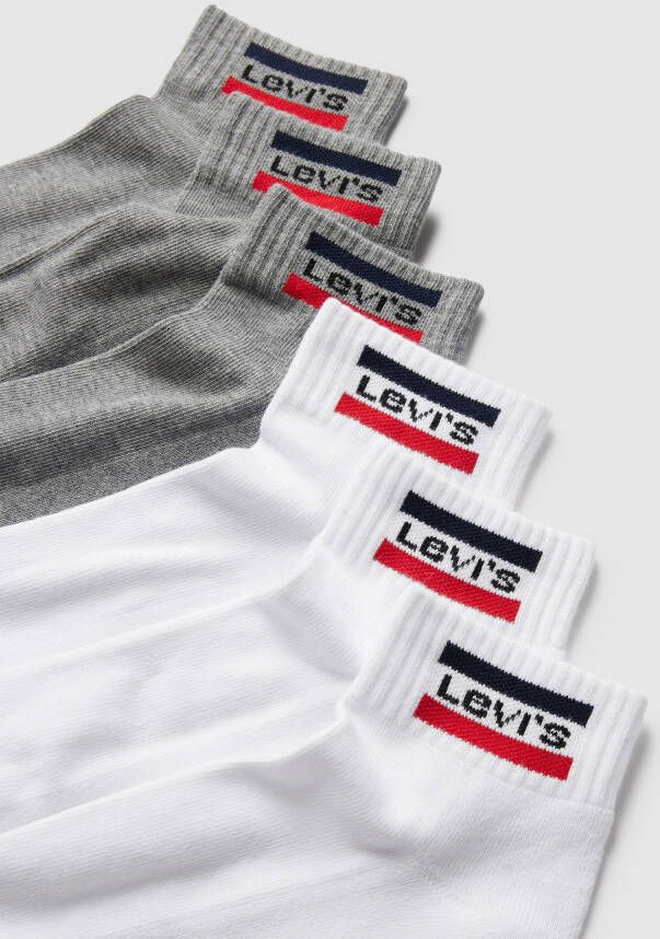 Levi's Sokken met labeldetail in een set van 6 stuks model 'MID CUT SPRTWR LOGO'