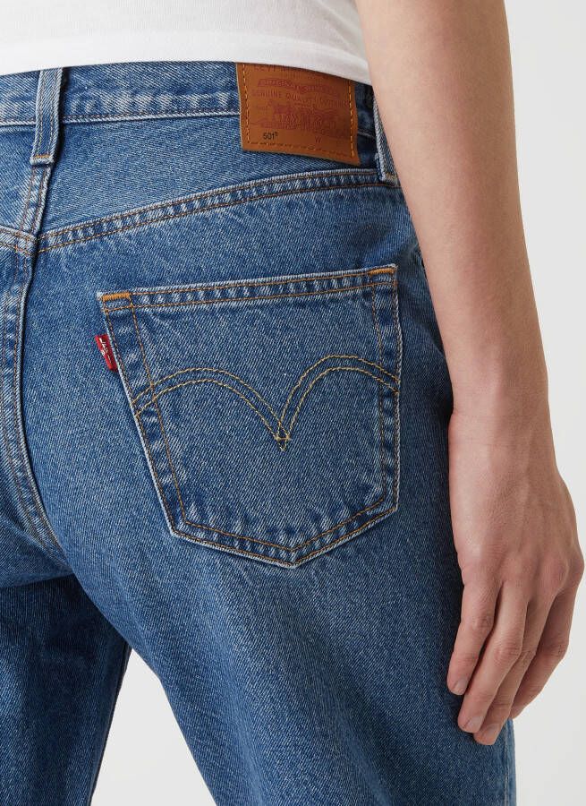 Levi's Straight fit mid rise jeans van katoen model '501' 'Water